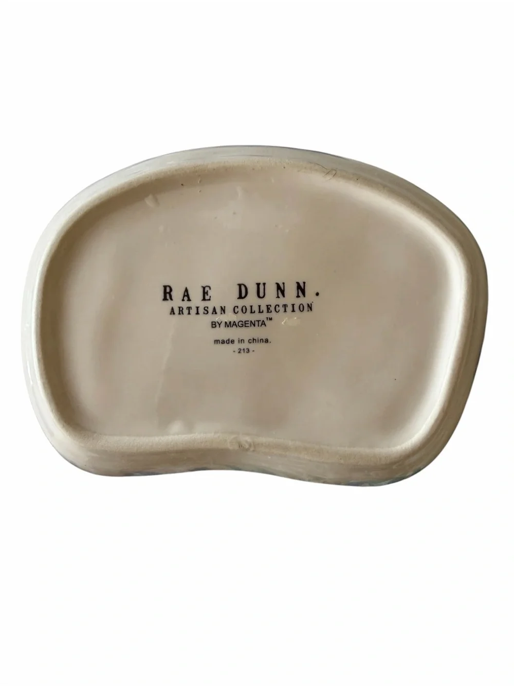 Rae Dunn White Ceramic Soap Dish with Black 'WASH' Lettering
